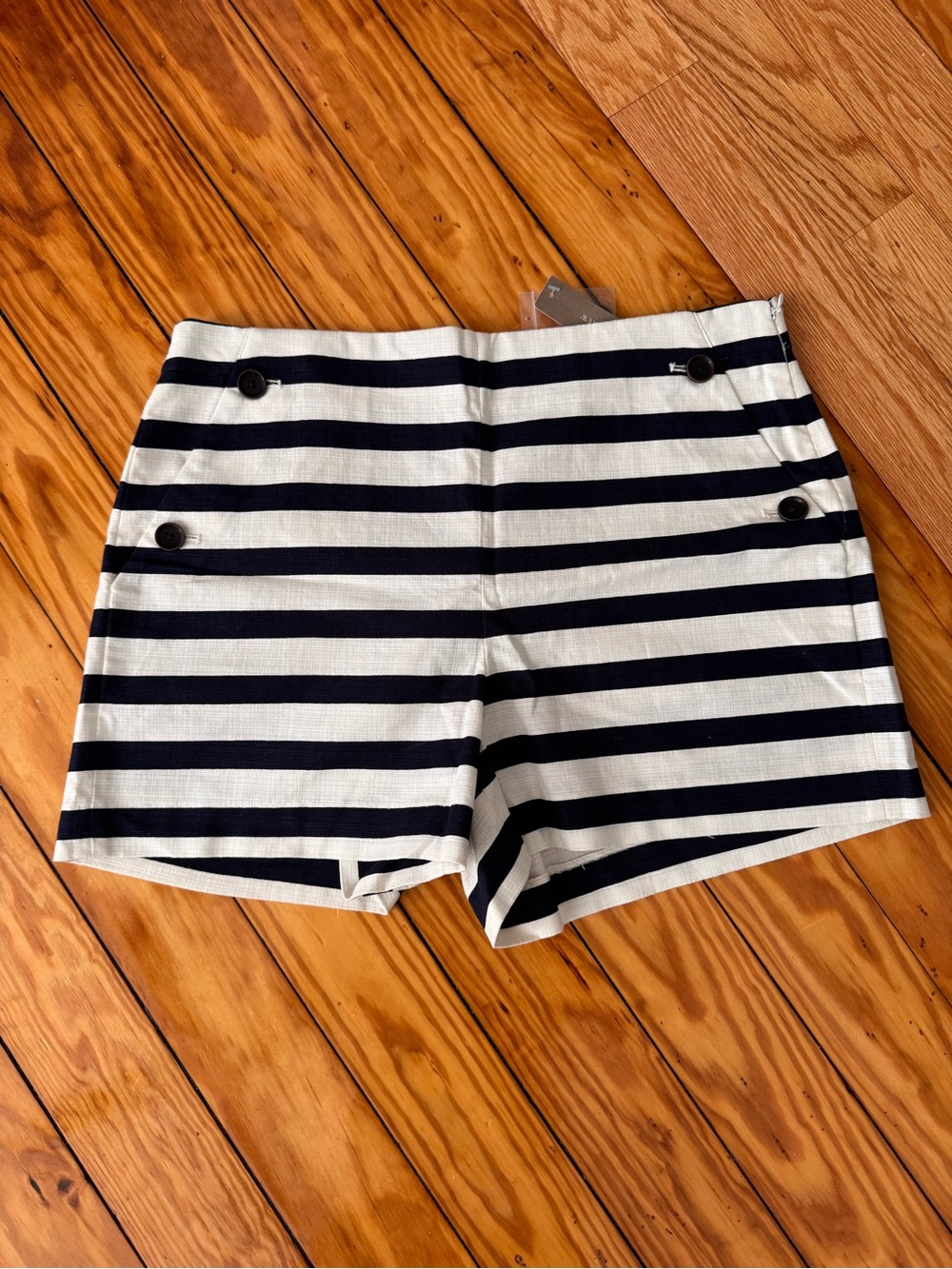NWT J.Crew Navy & Ivory Striped Sailor Shorts Size 12